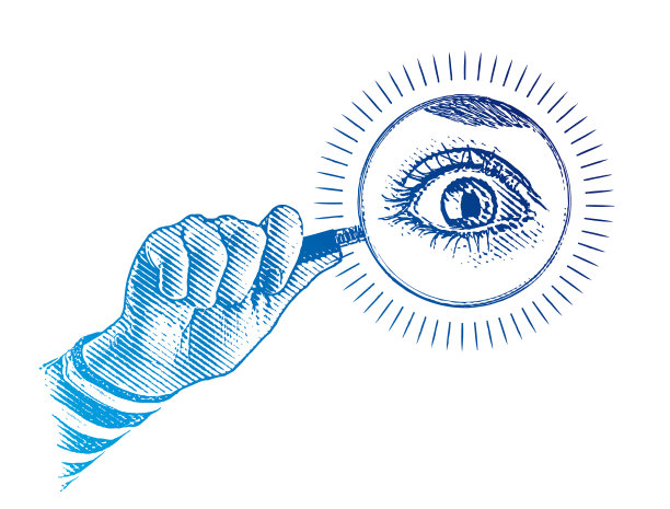 手持大眼睛放大镜图片下载