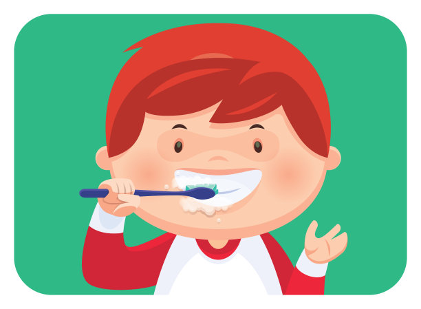 小男孩在刷牙图片下载