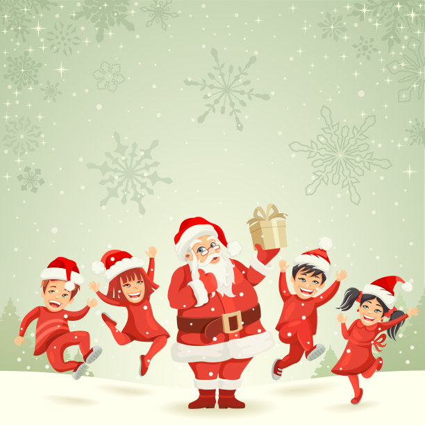 圣诞老人和朋友们图片下载