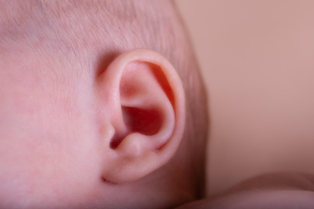 婴儿耳朵的特写图片下载
