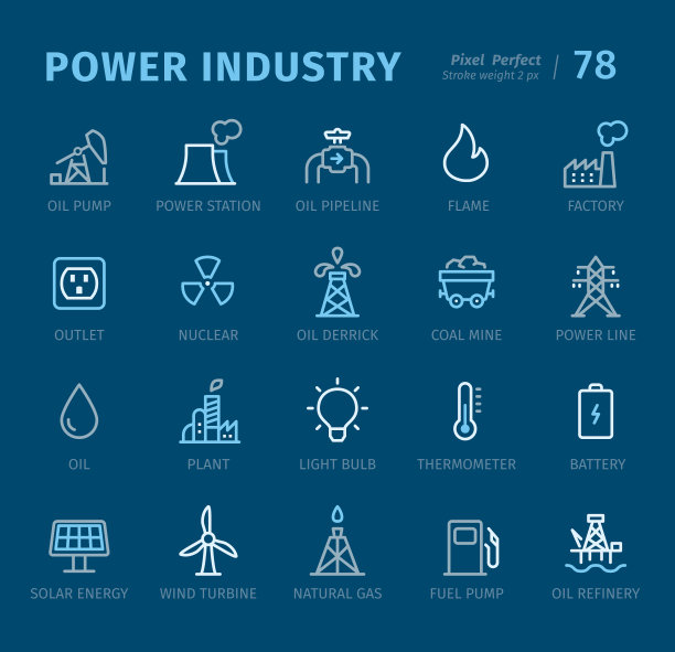 电力工业-概述图标与标题图片下载