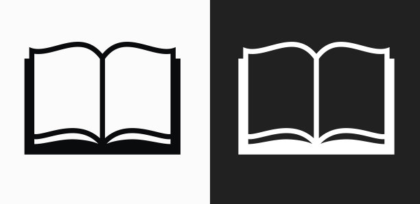 书图标上的黑色和白色矢量背景图片下载