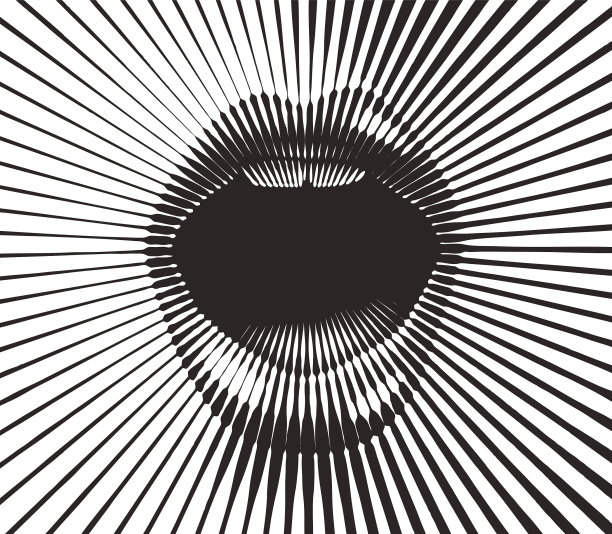 复古风格的嘴与半色调图案阳光图片下载