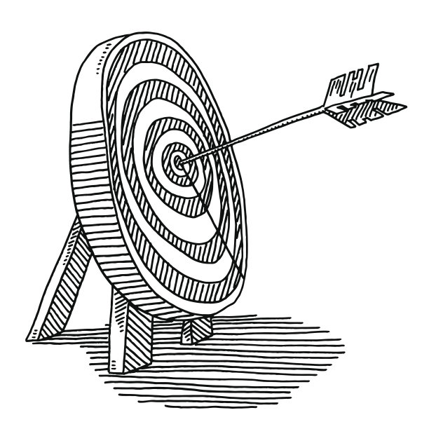 完美的箭头在目标绘图的中心图片下载