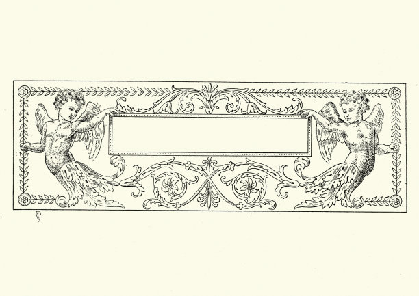 新古典天使标题横幅设计元素图片下载