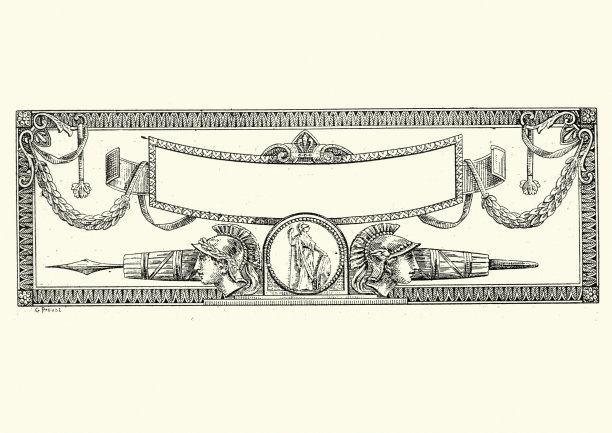 新古典罗马风格的标题边界，19世纪图片下载