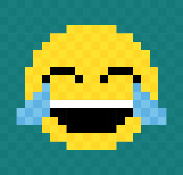 像素笑哭脸图片下载