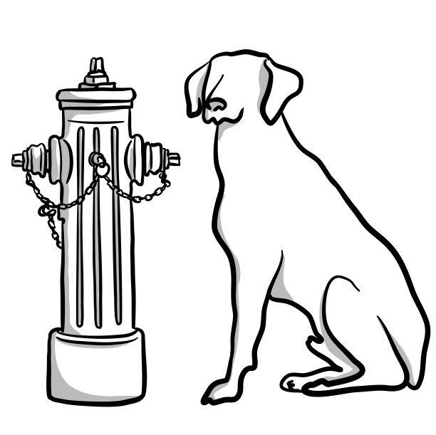 消防栓和狗图片下载