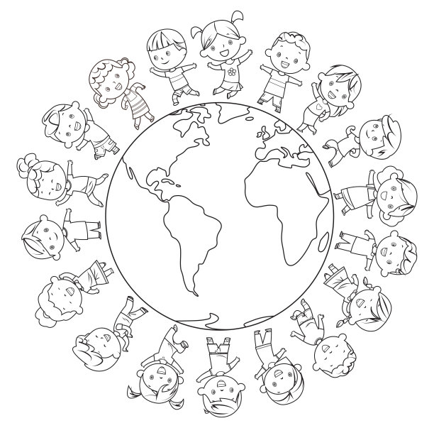 着色书，快乐儿童框架图片下载