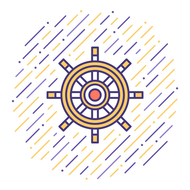 航行邮轮旅行平面线图标插图图片下载