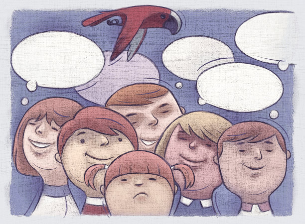 一群孩子在思考图片下载