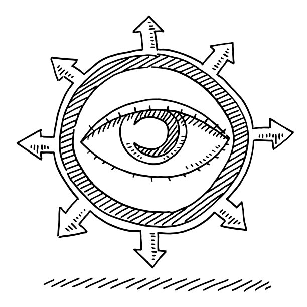 眼睛符号方向箭头绘图图片下载