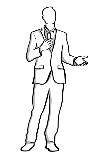 一个拿着麦克风说话的商人图片下载