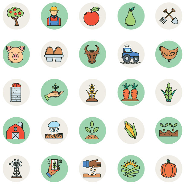 农业和农业细线图标图片下载