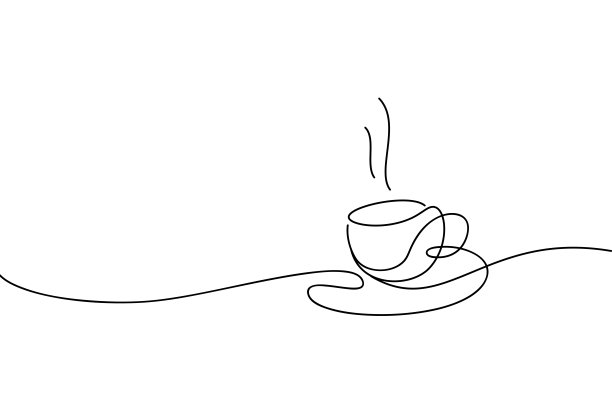 咖啡杯线条艺术图片下载