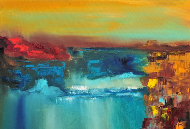 当代抽象山水艺术绘画图片下载