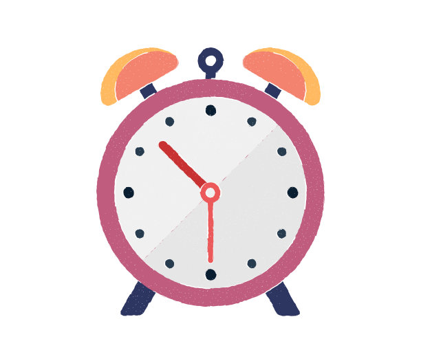 闹钟平面涂鸦图标设计图片下载