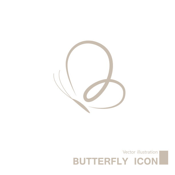 矢量绘制的蝴蝶图标。图片下载