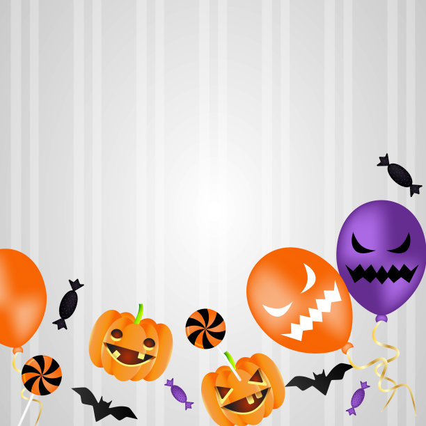 快乐的万圣节背景与万圣节元素图片下载