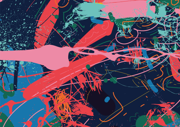 抽象的城市垃圾纹理背景-向量插图图片下载