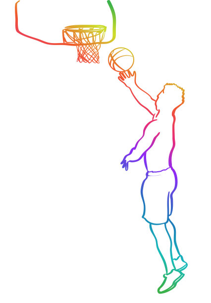 篮球篮球运动员彩虹图片下载