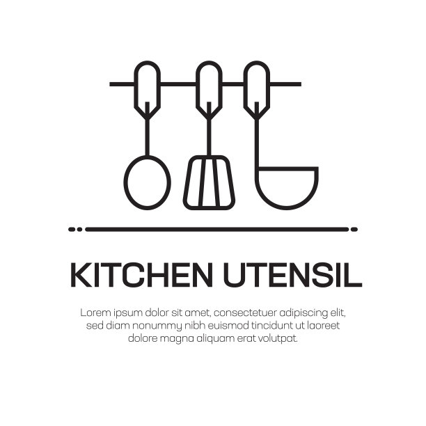 厨房用具矢量线图标-简单的细线图标，优质的设计元素图片下载