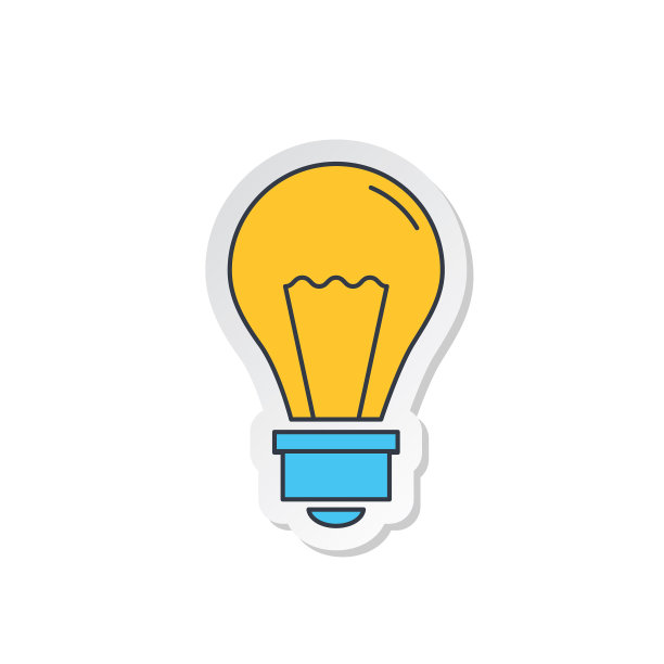 商业和金融细线图标-灯泡图片下载