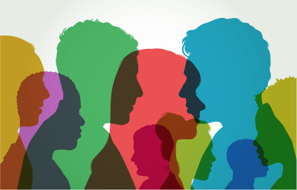 年轻人的头部剪影图片下载