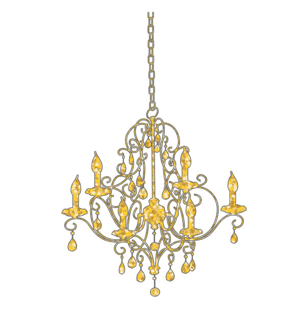 金色餐厅吊灯图片下载