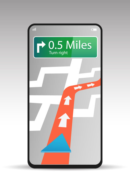 智能手机上的导航和定位图片下载