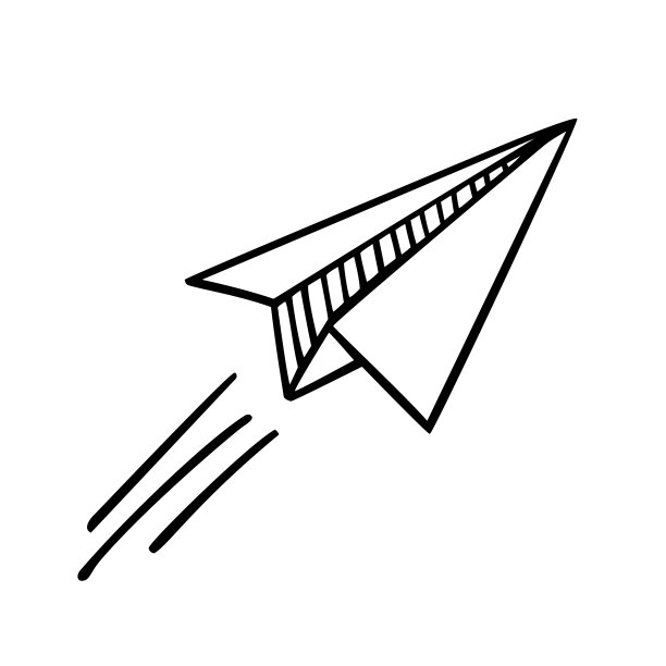 纸飞机黑白涂鸦图片下载