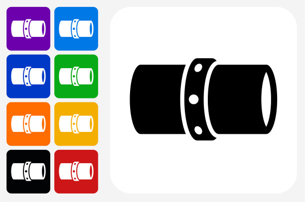 输气管道图标方形按钮设置图片下载