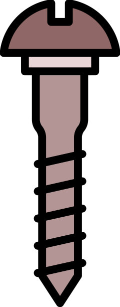 半圆头螺钉图标颜色轮廓图片下载
