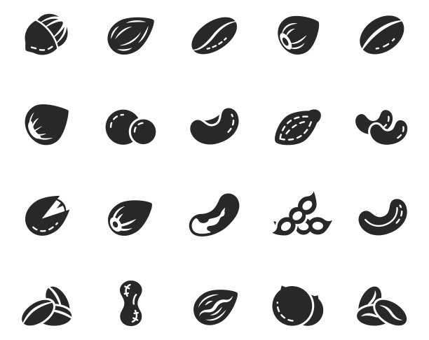 坚果图标集图片下载