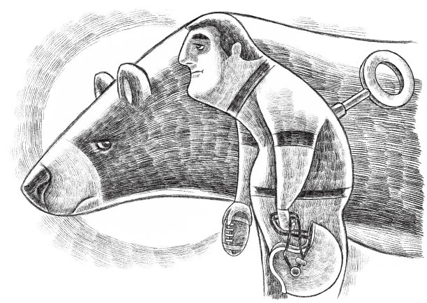 疲惫的美国足球运动员画着熊图片下载