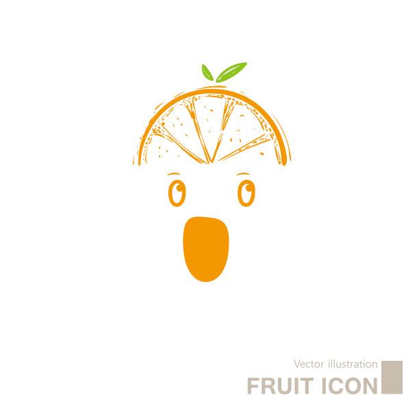 矢量绘制的橙色图标。图片下载