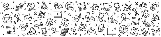 电子游戏模式与线性图标，潮流线性风格向量图片下载