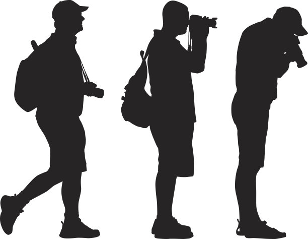 三个摄影师Silhouetts图片下载