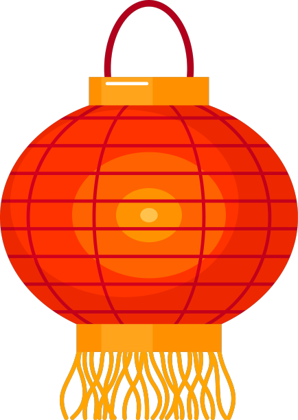 传统的中国红色纸灯笼照明图片下载