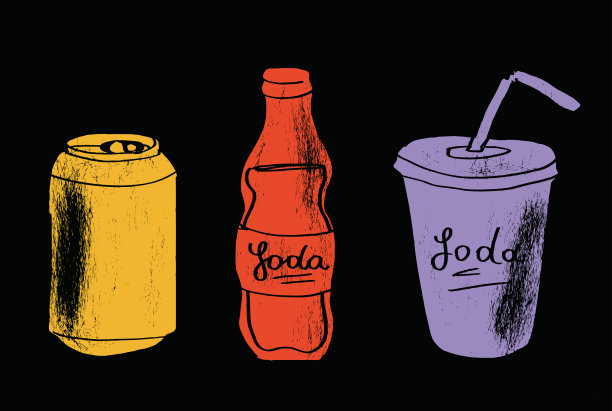 软饮料。咖啡厅饮料菜单。矢量苏打绘图。手绘苏打插图。图片下载
