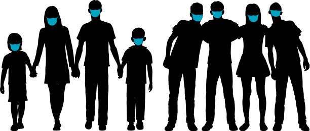 佩戴口罩的团体图片下载