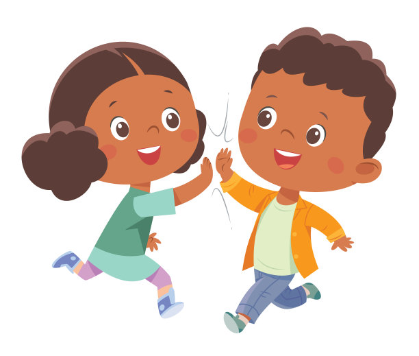 男孩和女孩击掌图片下载