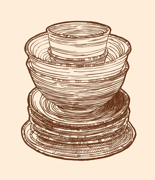 墨水笔。素描叠板，矢量图图片下载