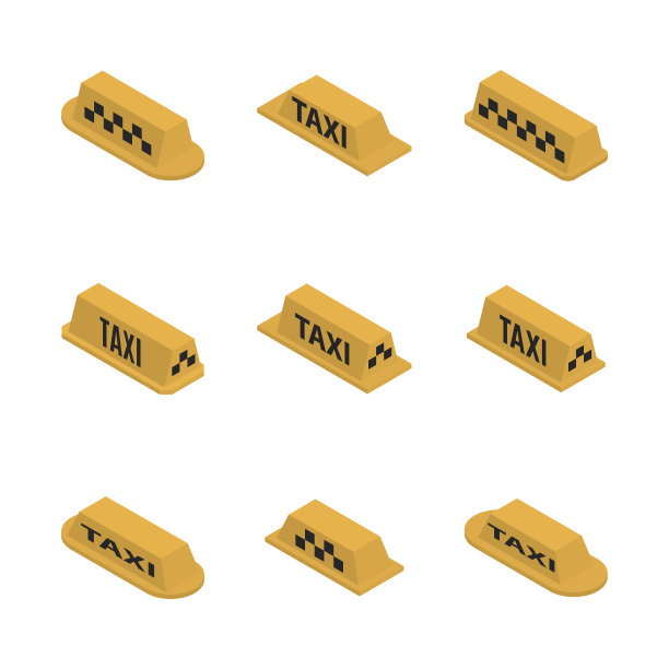 出租车检查器设置平面3d图片下载