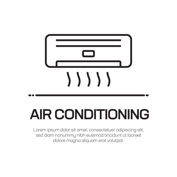 空调矢量线图标-简单的细线图标，优质的设计元素图片下载
