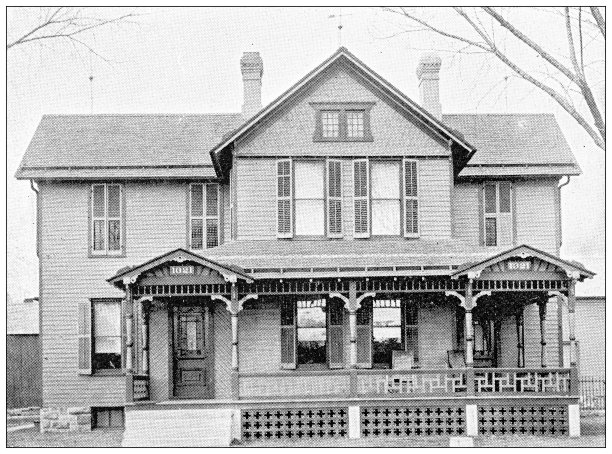来自堪萨斯州劳伦斯的古董照片，1898年:住宅建筑外观图片下载