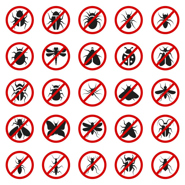 防治虫鼠图标组图片下载