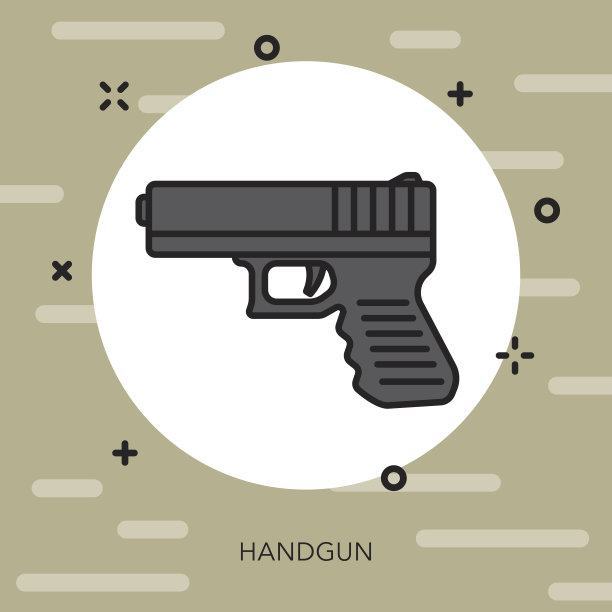 手枪武器细线图标图片下载
