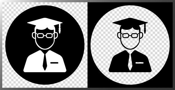 戴毕业帽的学生图标。图片下载