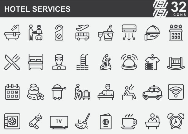 酒店服务产品线图标图片下载